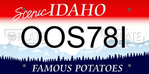 OOS78I Idaho License Plate
