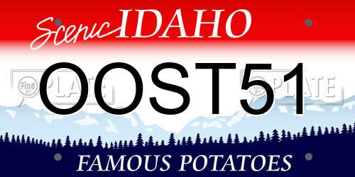 OOST51 Idaho License Plate