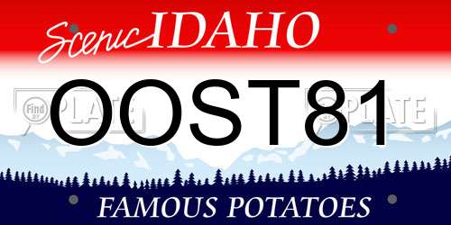OOST81 Idaho License Plate