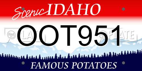 OOT951 Idaho License Plate