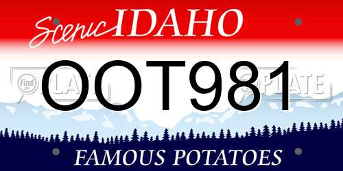 OOT981 Idaho License Plate