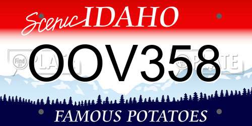 OOV358 Idaho License Plate