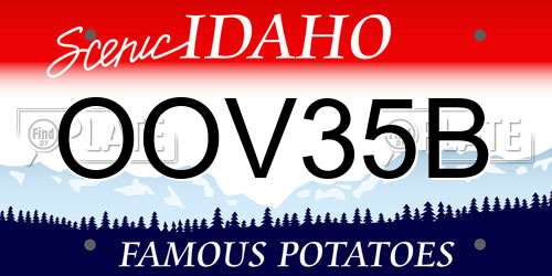OOV35B Idaho License Plate