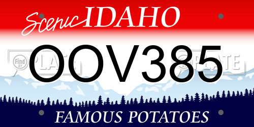 OOV385 Idaho License Plate