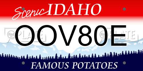 OOV80E Idaho License Plate