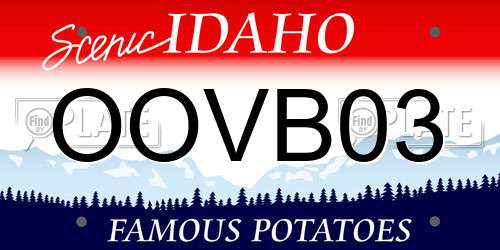 OOVB03 Idaho License Plate