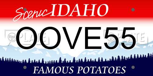 OOVE55 Idaho License Plate