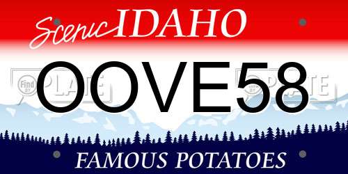 OOVE58 Idaho License Plate