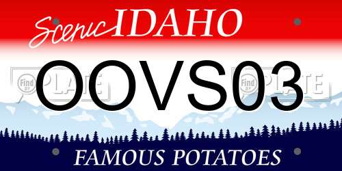 OOVS03 Idaho License Plate