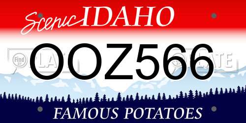 OOZ566 Idaho License Plate