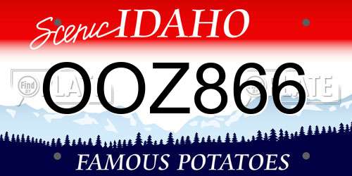OOZ866 Idaho License Plate