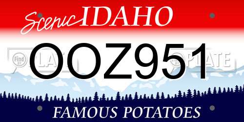OOZ951 Idaho License Plate