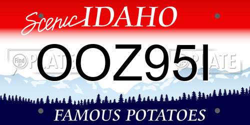 OOZ95I Idaho License Plate