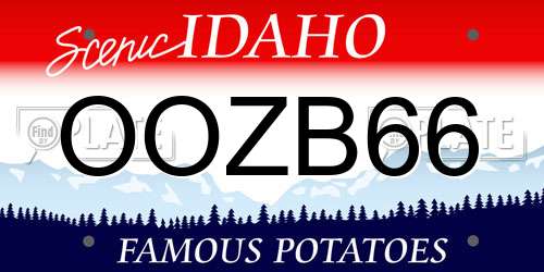 OOZB66 Idaho License Plate