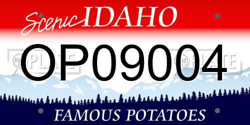 OP09004 Idaho License Plate