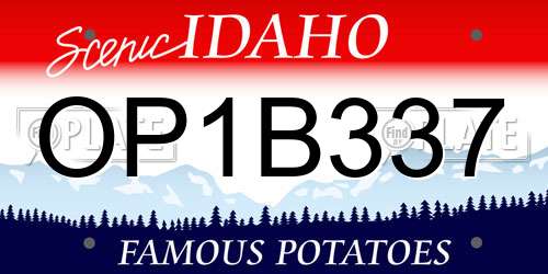 OP1B337 Idaho License Plate