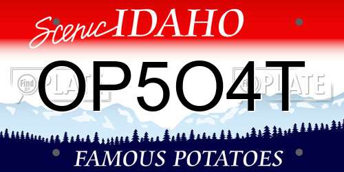 OP5O4T Idaho License Plate