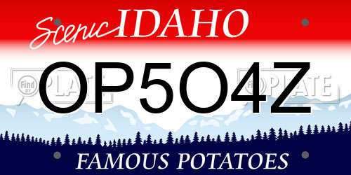 OP5O4Z Idaho License Plate