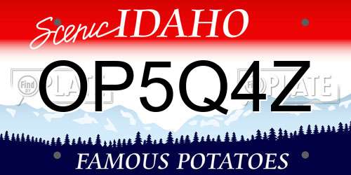 OP5Q4Z Idaho License Plate
