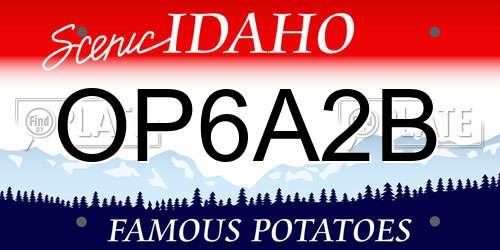 OP6A2B Idaho License Plate