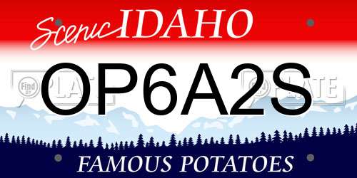 OP6A2S Idaho License Plate