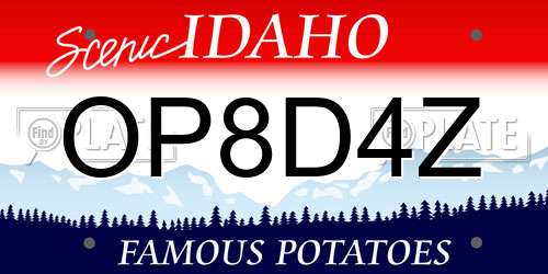 OP8D4Z Idaho License Plate