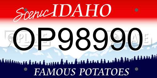 OP98990 Idaho License Plate