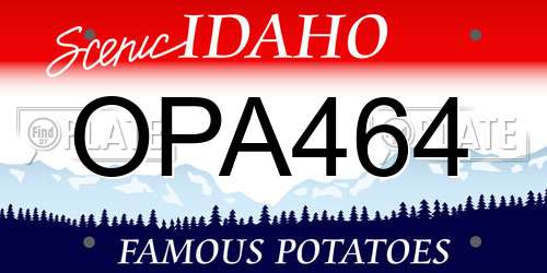 OPA464 Idaho License Plate