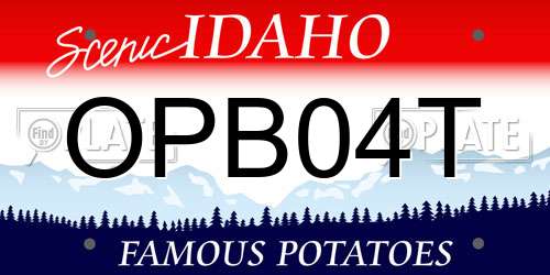 OPB04T Idaho License Plate