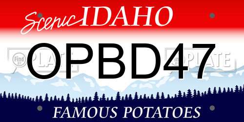 OPBD47 Idaho License Plate