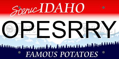 OPESRRY Idaho License Plate