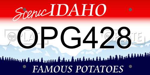 OPG428 Idaho License Plate