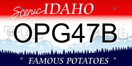 OPG47B Idaho License Plate
