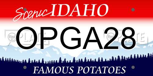 OPGA28 Idaho License Plate