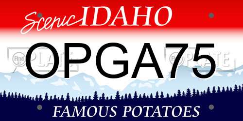 OPGA75 Idaho License Plate