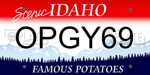 OPGY69 Idaho License Plate