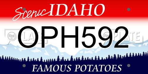 OPH592 Idaho License Plate