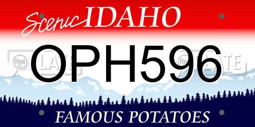 OPH596 Idaho License Plate