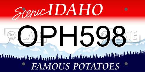 OPH598 Idaho License Plate