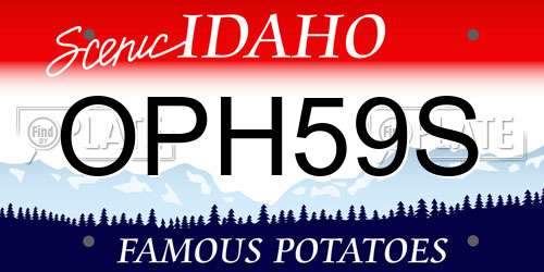 OPH59S Idaho License Plate