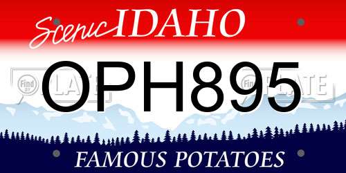 OPH895 Idaho License Plate