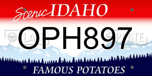 OPH897 Idaho License Plate