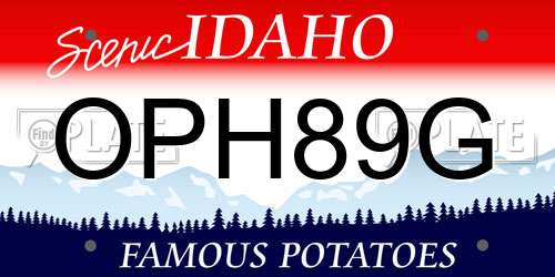OPH89G Idaho License Plate