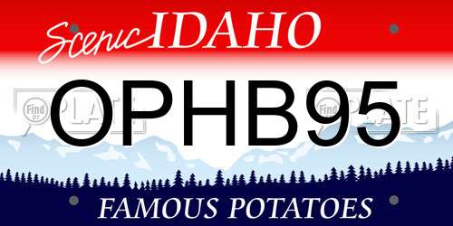 OPHB95 Idaho License Plate