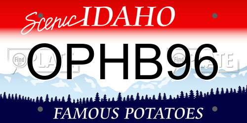 OPHB96 Idaho License Plate