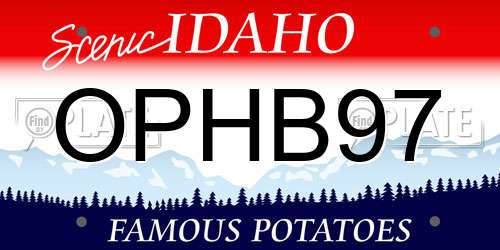 OPHB97 Idaho License Plate