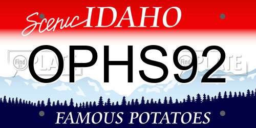 OPHS92 Idaho License Plate