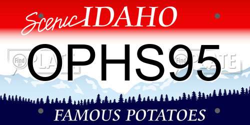 OPHS95 Idaho License Plate