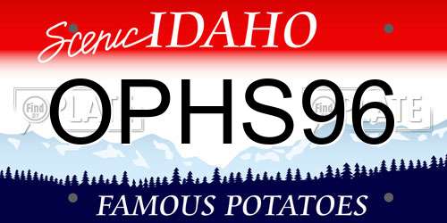 OPHS96 Idaho License Plate