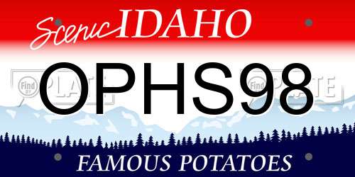 OPHS98 Idaho License Plate